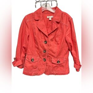 Cold water Creek Women's Size 10 Coral
Denim Jacket western